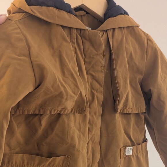 2/$40 🧡 Zara Baby Girl Padded Jacket | Tan Bow Sleeve Coat | 18–24M - Picture 3 of 8